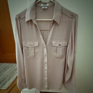 Express Portofino Slim Long-Sleeve Military Style Blouse ~ Size Large